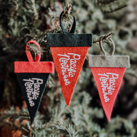 PACIFIC NORTHWEST mini felt pennant ornament