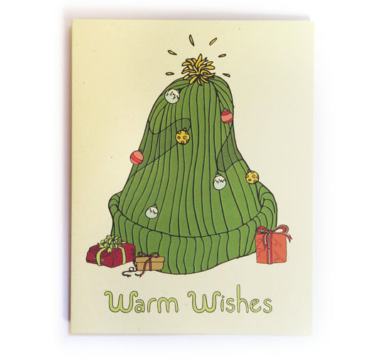 WARM WISHES hat tree card