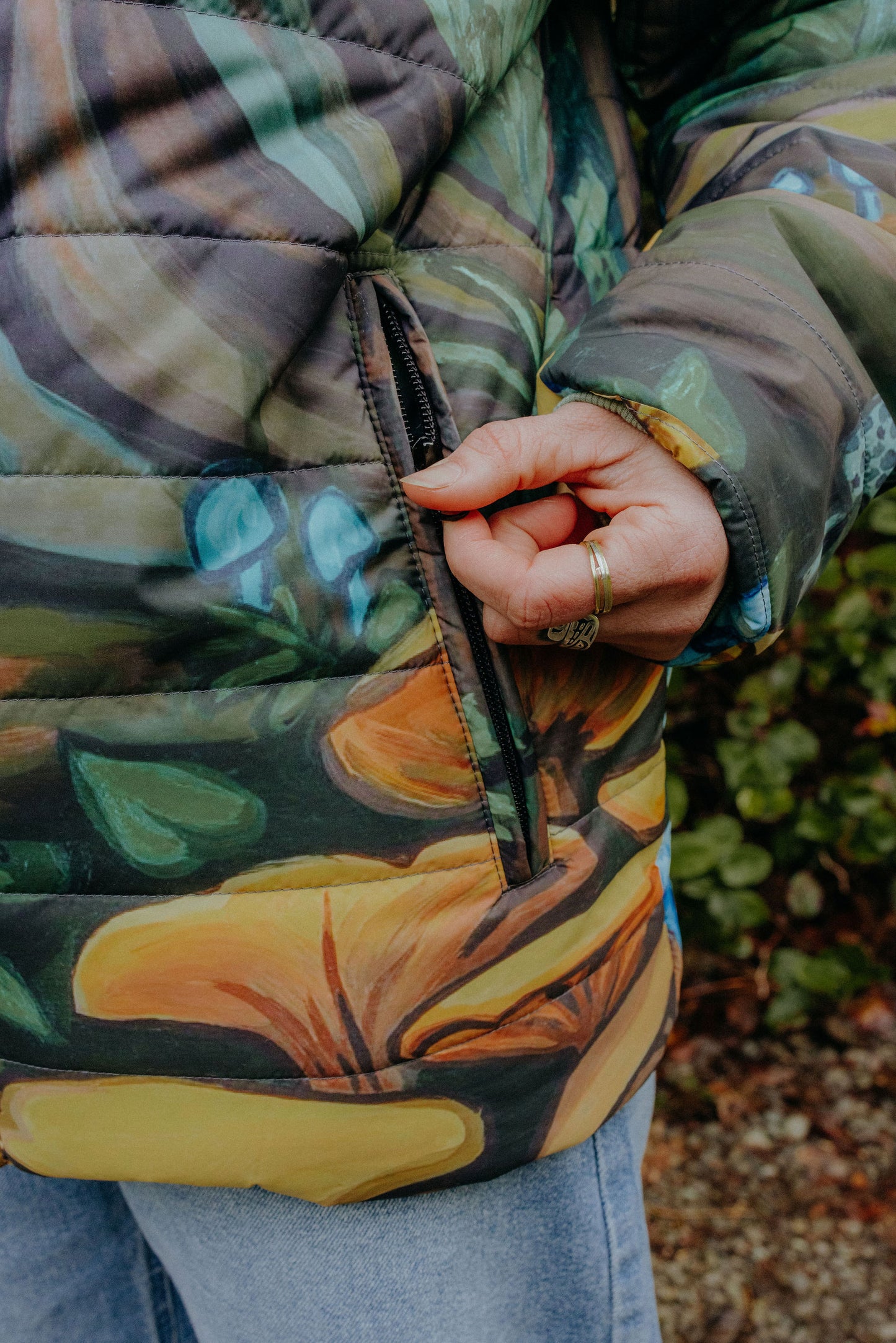 GIANNA ANDREWS x THE GREAT PNW forest puffy jacket