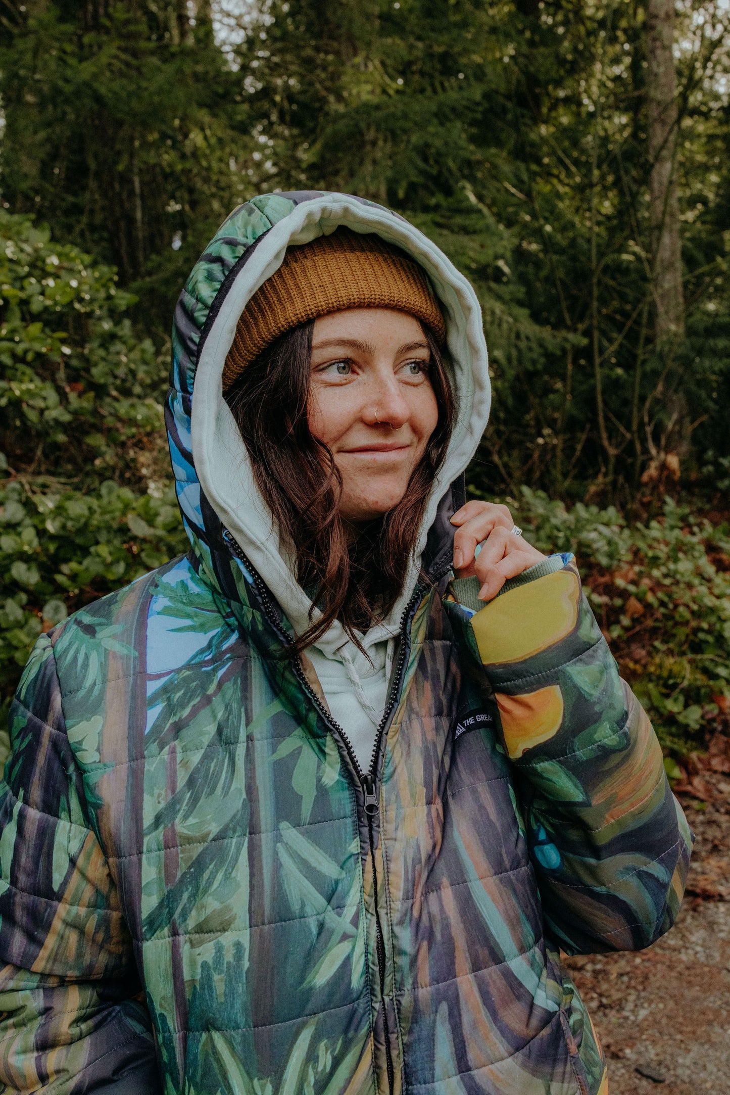 GIANNA ANDREWS x THE GREAT PNW forest puffy jacket