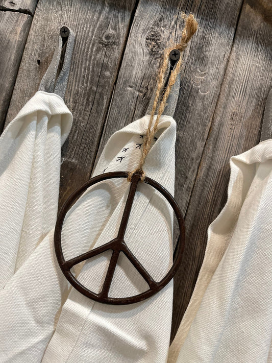 PEACE SIGN metal ornament