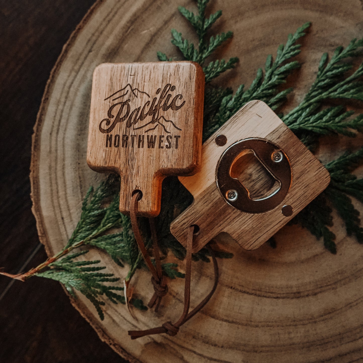 PNW wood bottle opener magnet