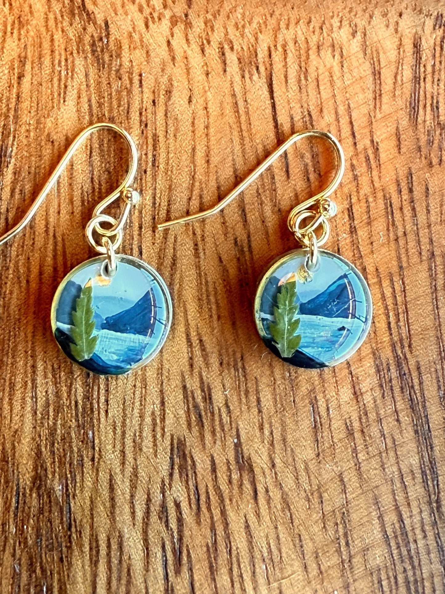 LAKE CRESCENT handpainted earrings