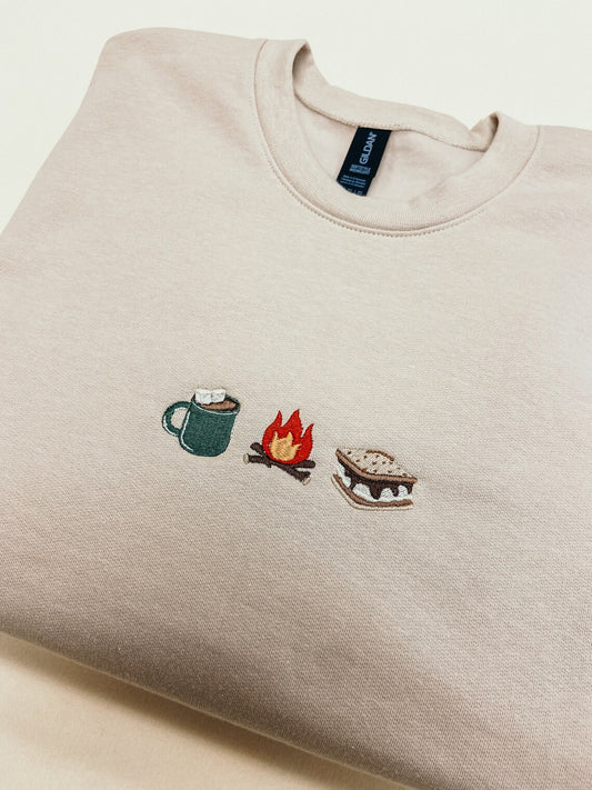 S'MORES & COCOA embroidered crewneck