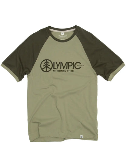 OLYMPIC TREE raglan ringer tee