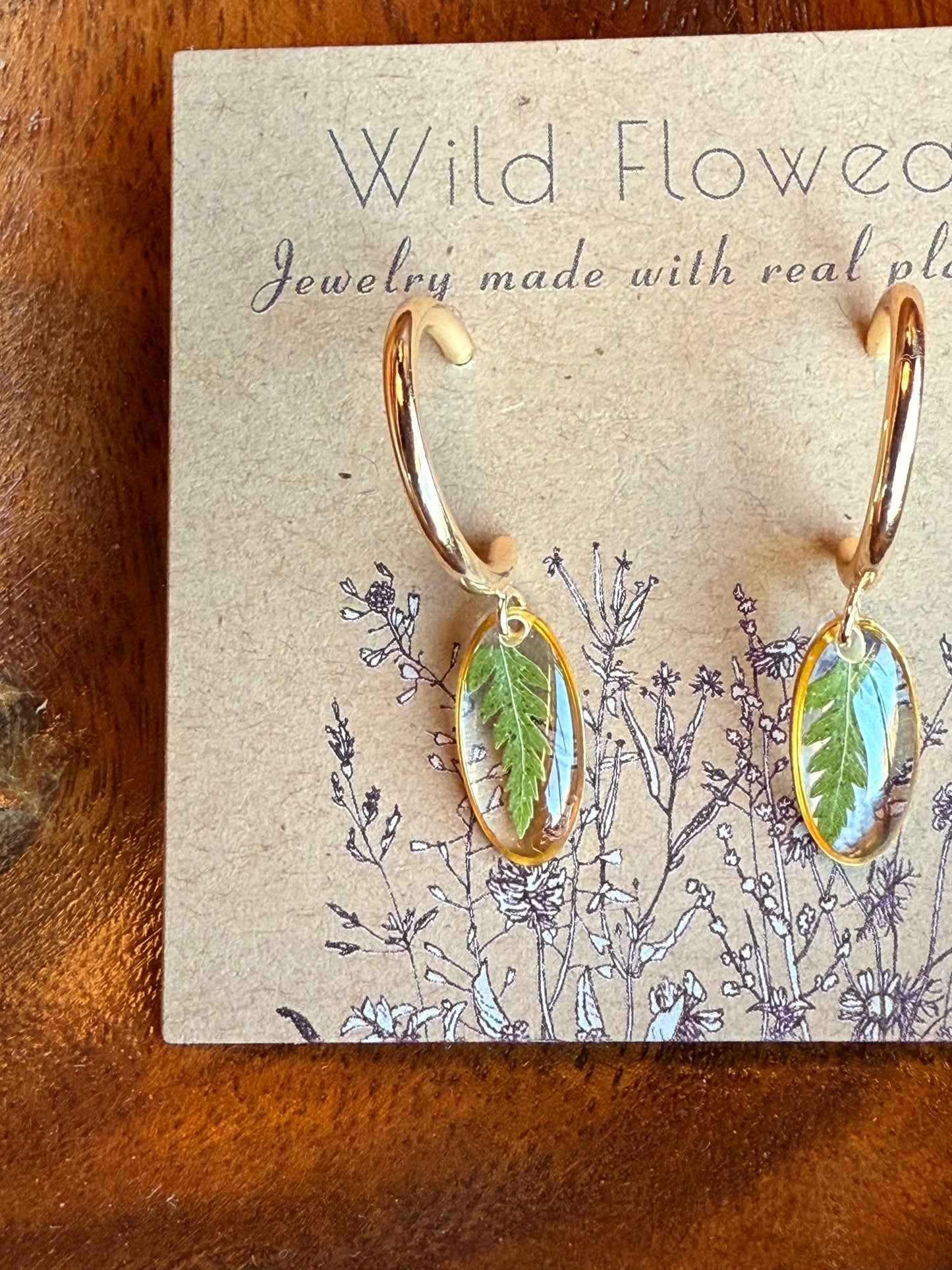 FERN handmade gold hoop earrings