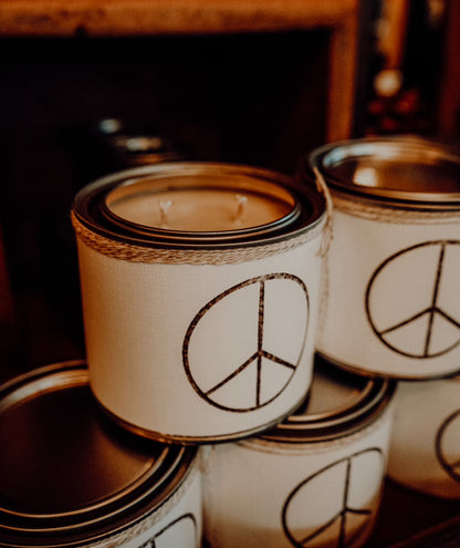 PEACE ON rustic soy candle