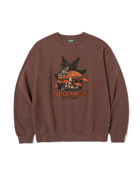 ROOTED IN NATURE embroidered crewneck