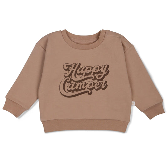 HAPPY CAMPER organic fleece youth crewneck