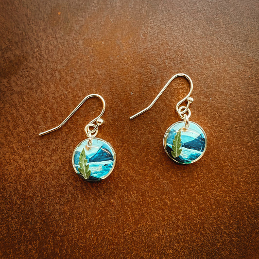 LAKE CRESCENT handpainted earrings