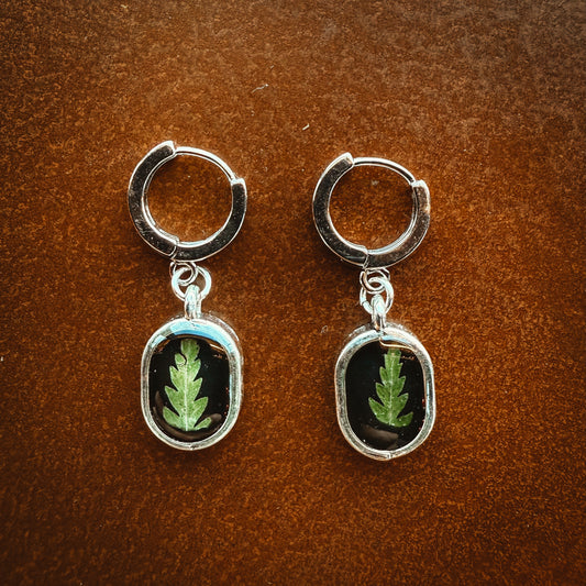 FERN handmade huggie hoop earrings