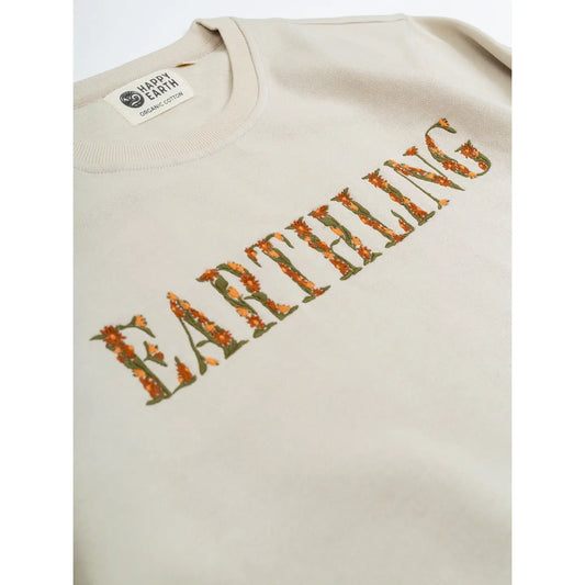 EARTHLING IN BLOOM embroidered pullover