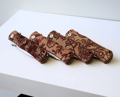 FLORAL ENGRAVED pocket knife