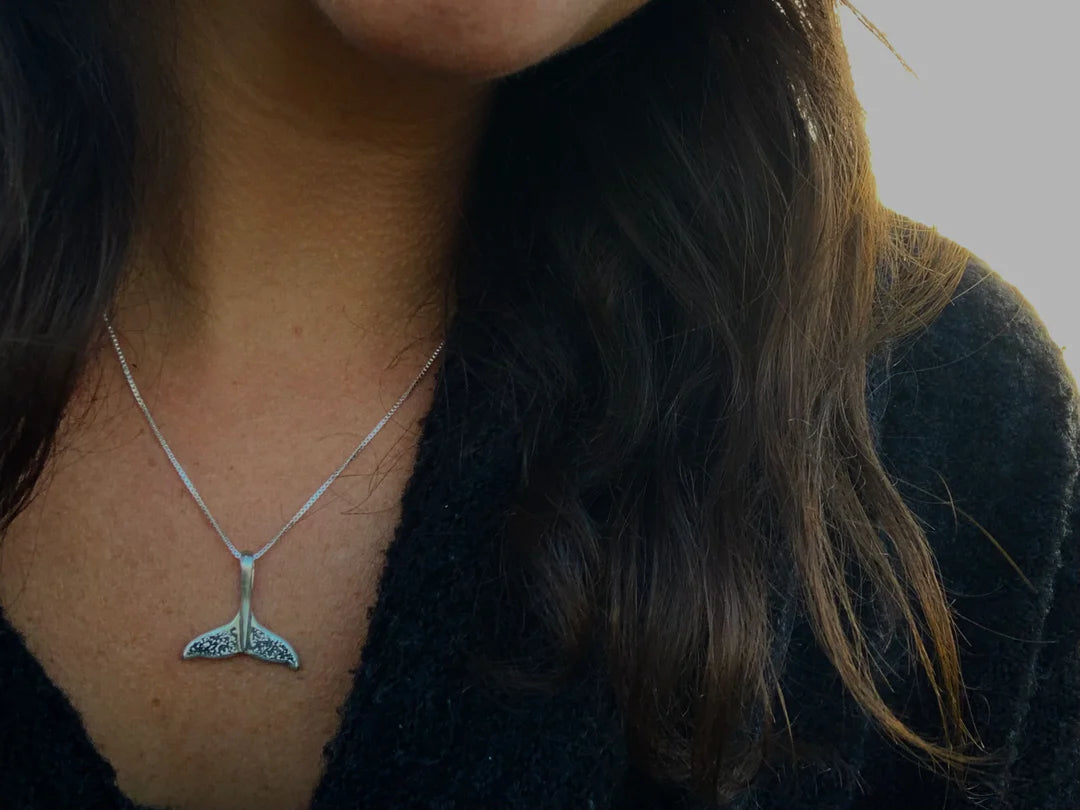 SALT CREEK SILVER whale tail necklace