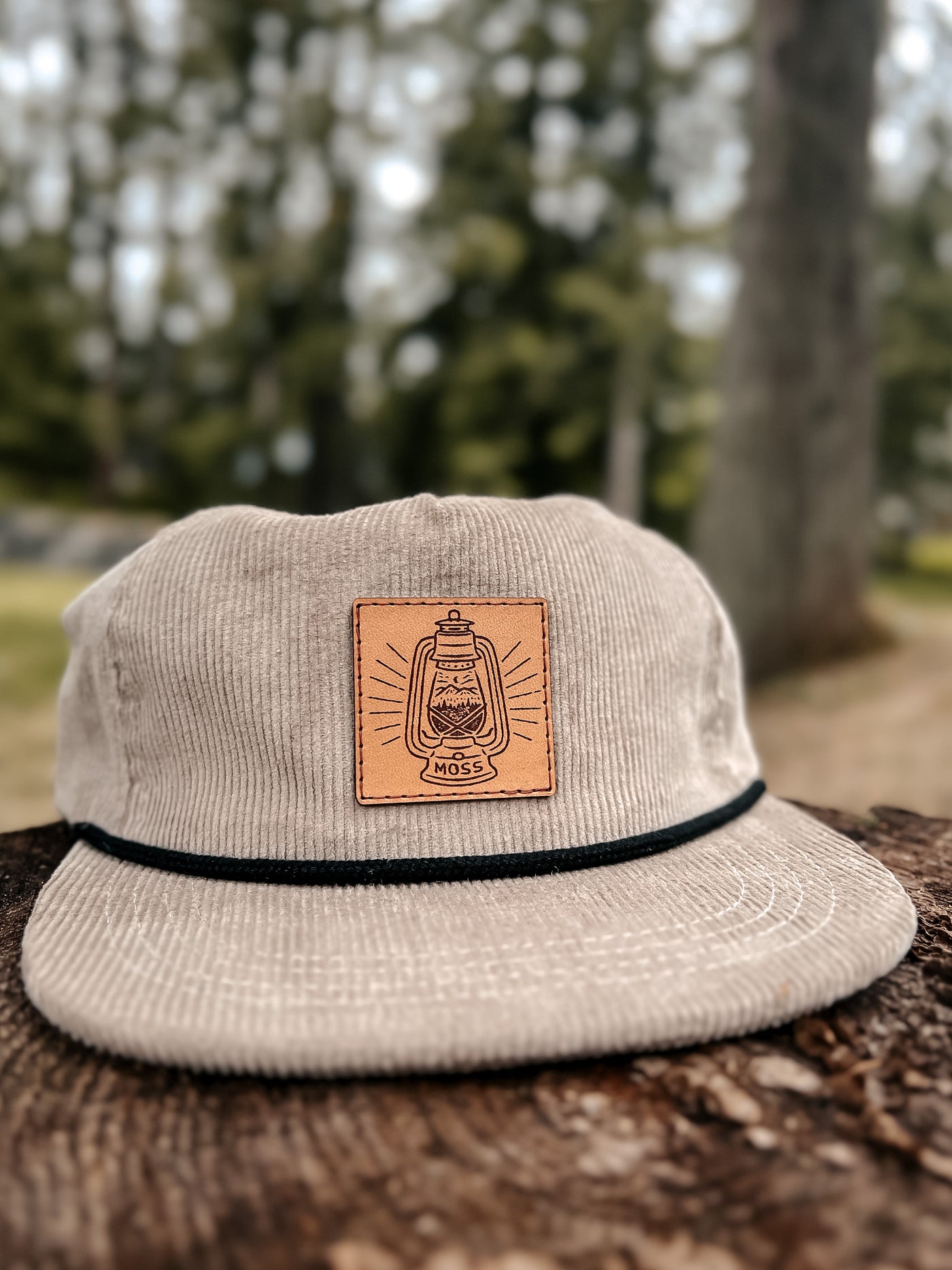 Corduroy Snapback (Brown) with Mountains Patch