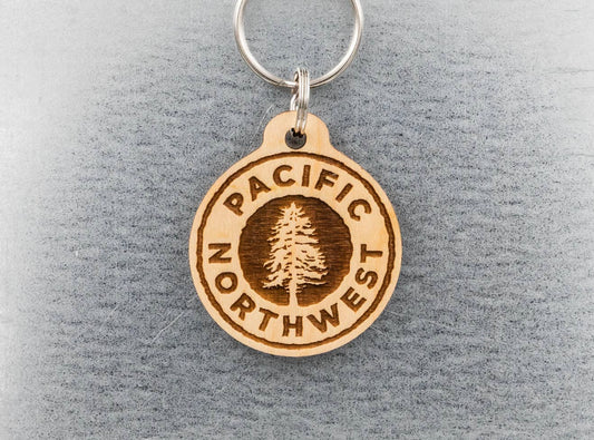 PNW TREE wood keychain